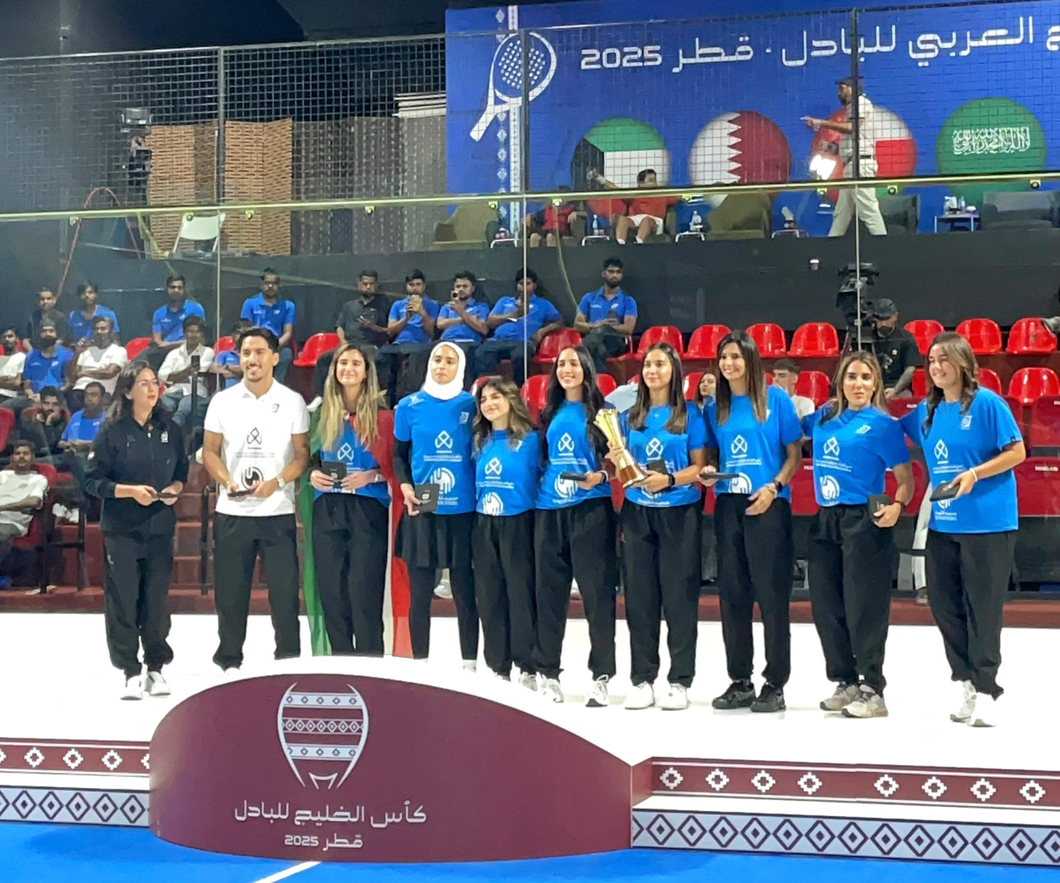 تتويج منتخب الكويت عن فئة السيدات بلقب كأس الخليج العربي للبادل في الدوحة