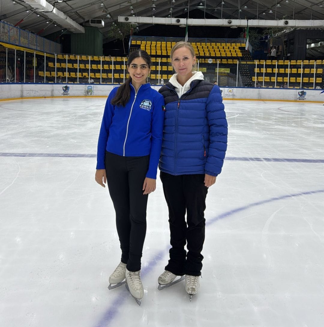 اللاعبة سما جراغ مع مدربتها الروسية جوليا