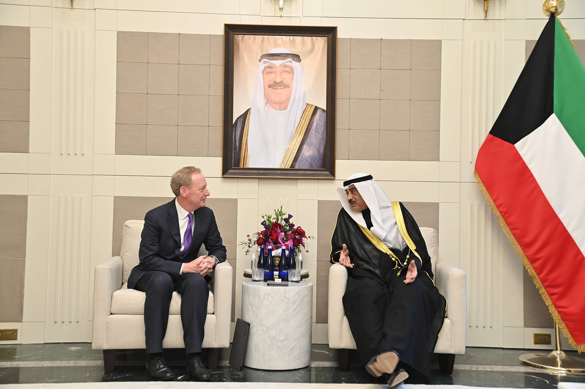 Kuwait Amir Representative the Crown Prince receives Microsoft Vice Chairman and President
