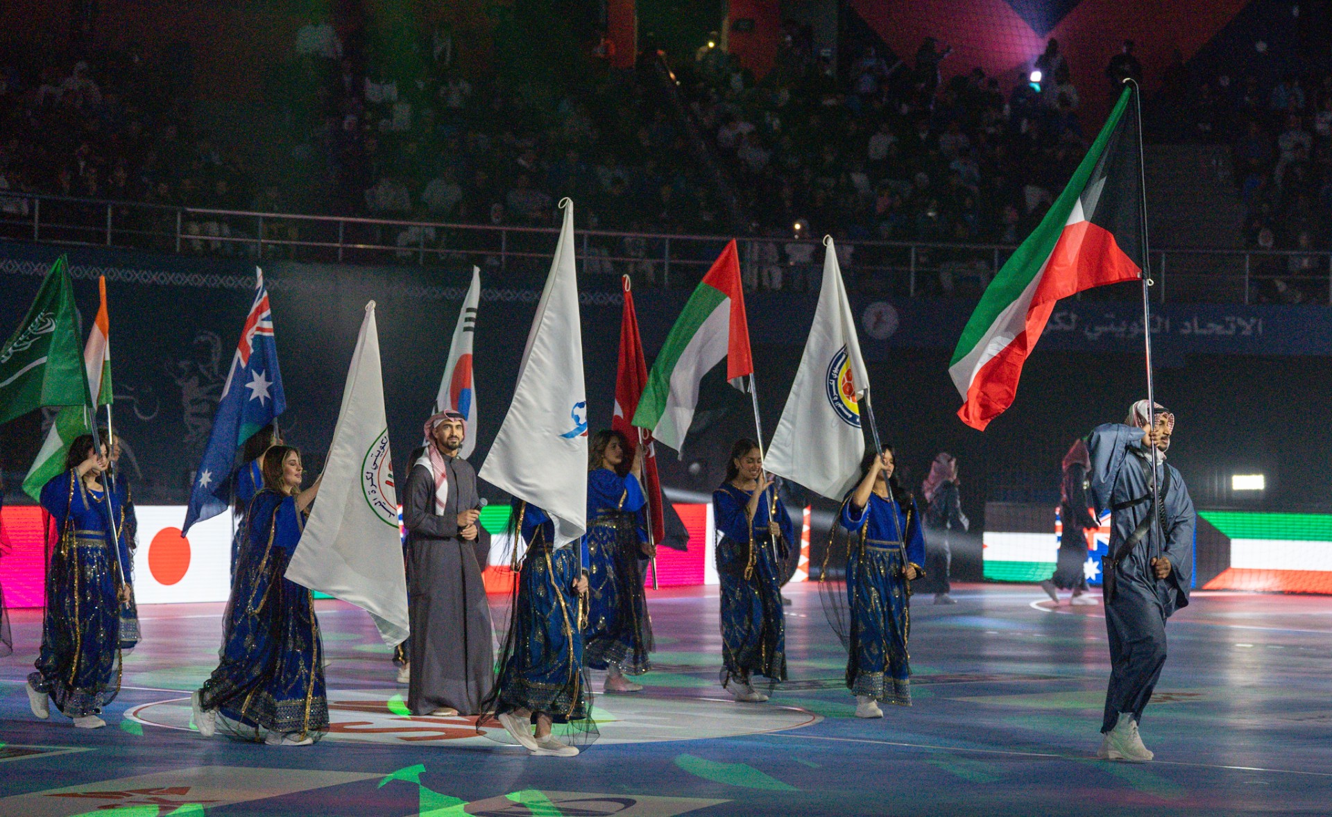 جانب من افتتاح بطولة كأس آسيا الـ22 لكرة اليد للرجال في الكويت