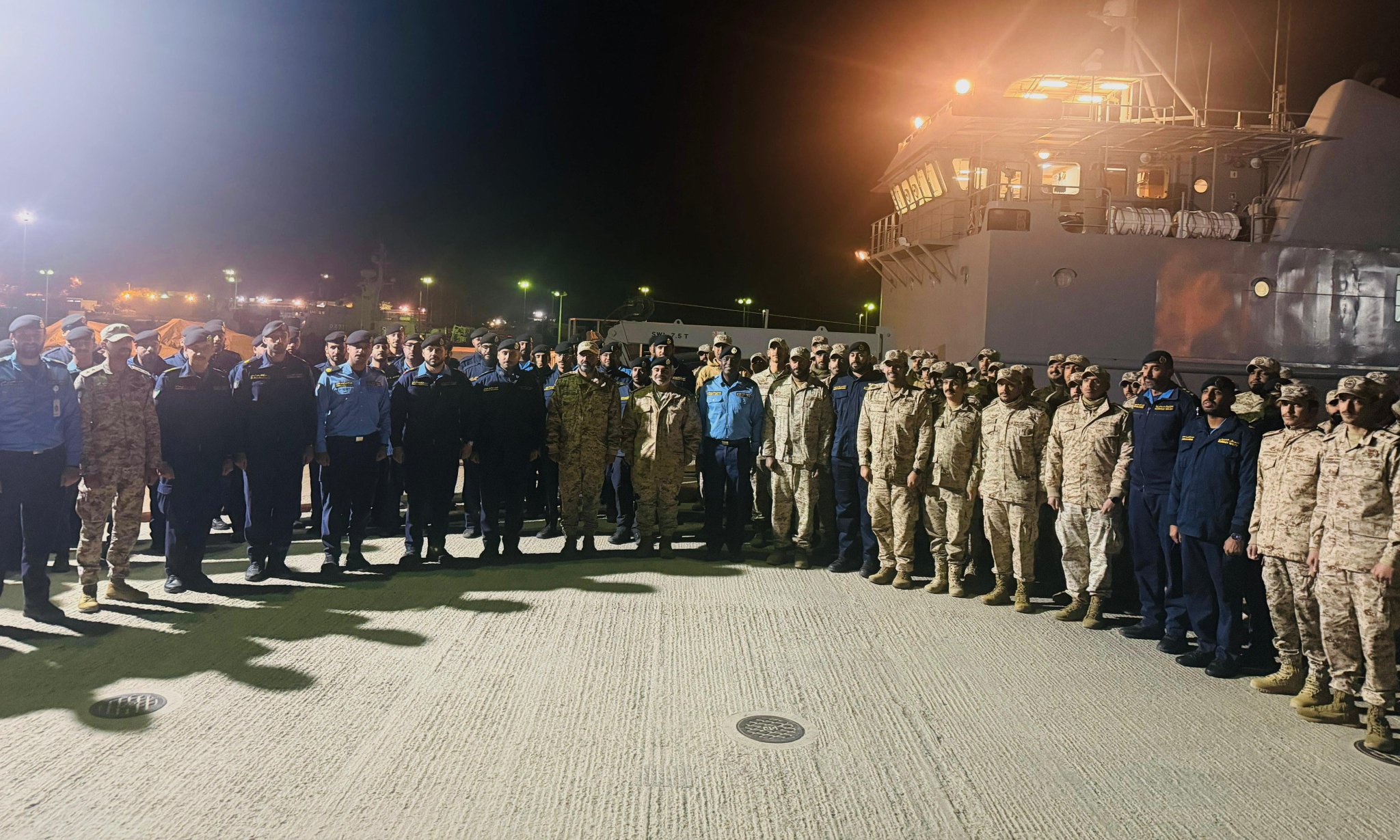 جانب من القوة البحرية الكويتية التي ستشارك في التمرين الثنائي المختلط (سلام الخليج 1) في السعودية