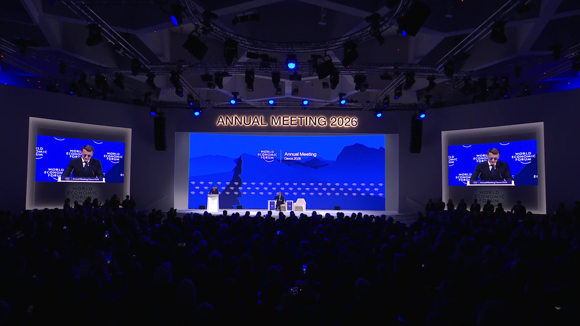 جانب من أعمال المنتدى الاقتصادي العالمي في مدينة (دافوس) السويسرية