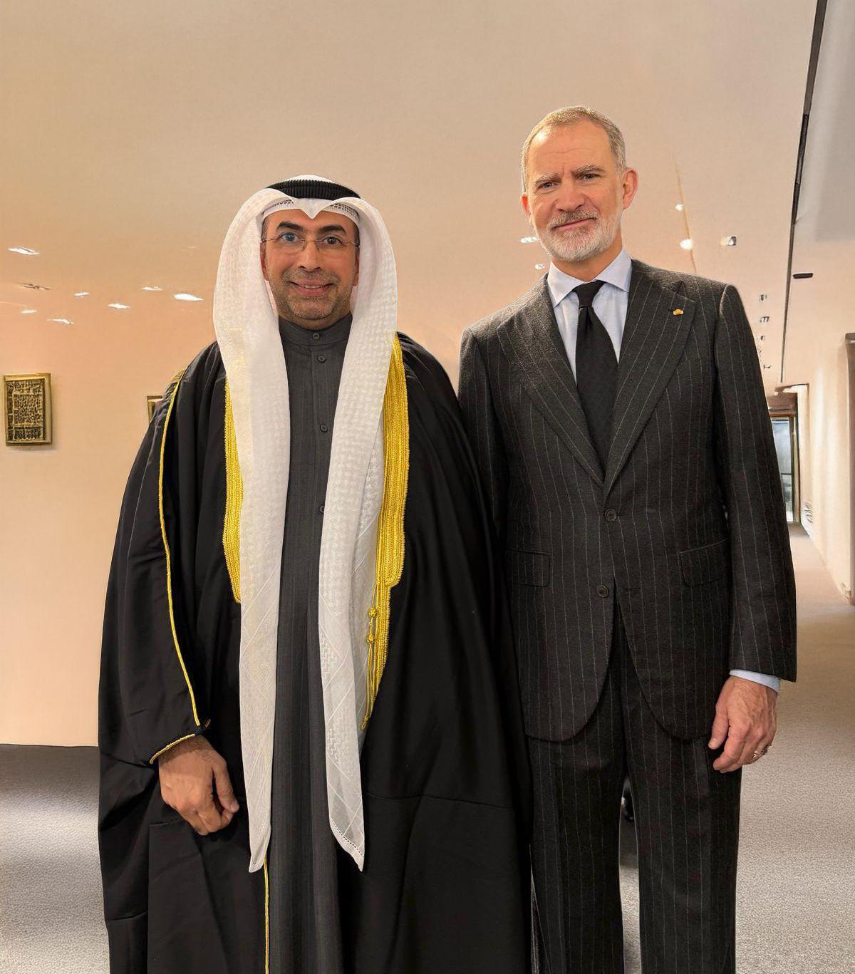 Undersecretary of the Kuwaiti Ministry of Information Naser Muhaisen with King of Spain Felipe VI