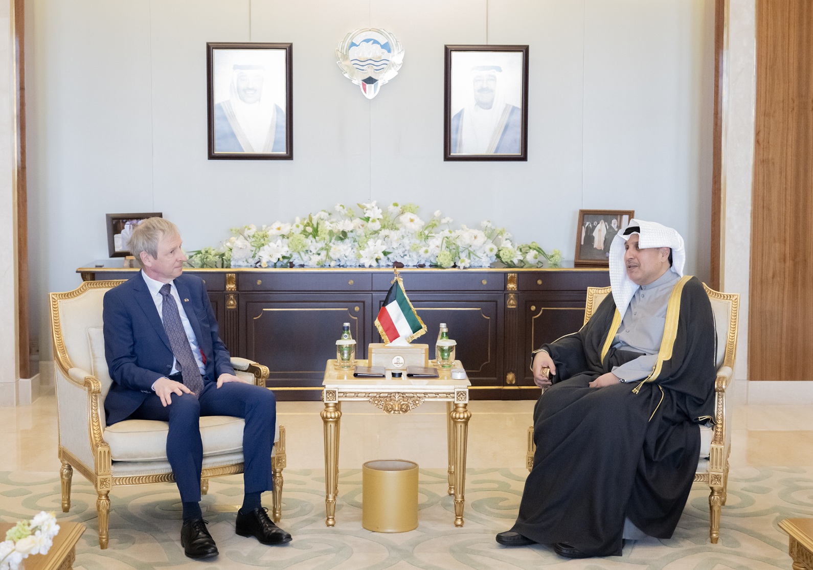 Amiri Diwan Min., Head of Crown Prince Diwan receives Belgium, Canadian envoys