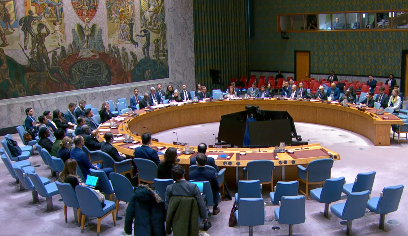 جلسة مجلس الأمن الدولي خلال التصويت على قرار التمديد لولاية بعثة الأمم المتحدة في اليمن