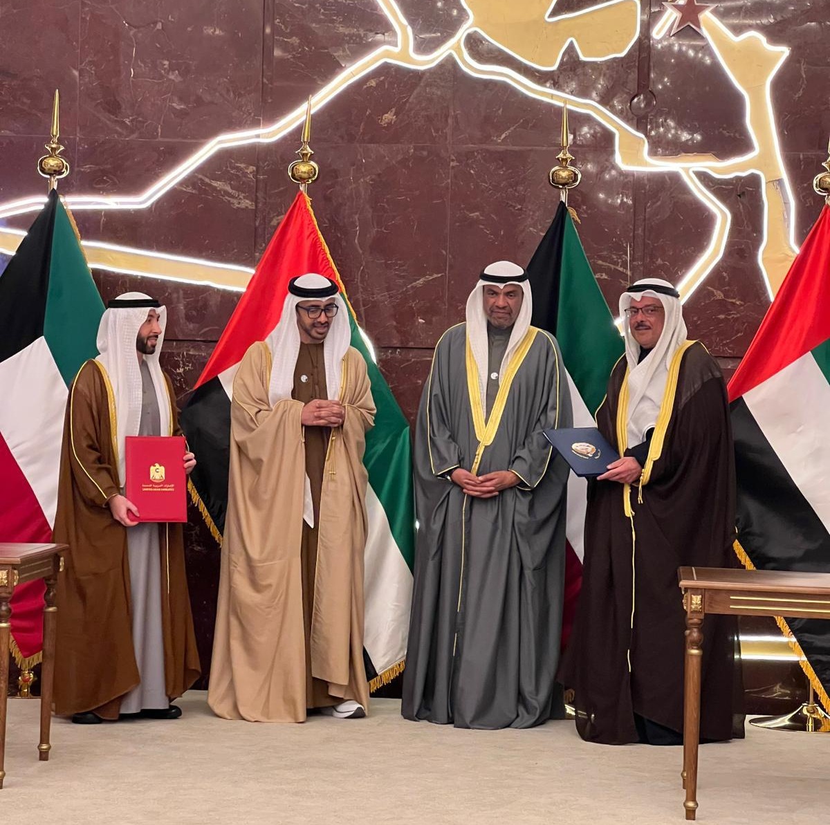 Acting Director-General Shamlan Gehadely during  signe an executive program between the governments of Kuwait and the UAE