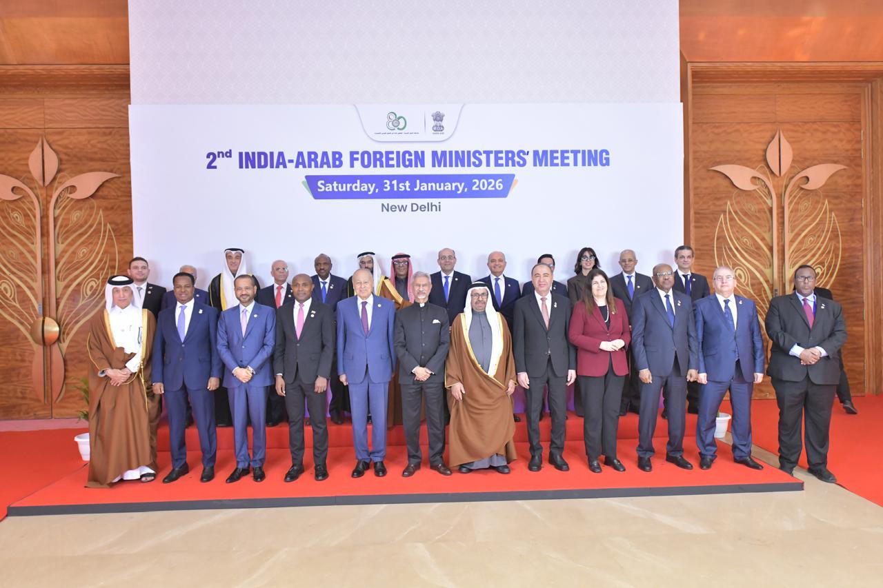 Participants in the Arab-Indian Cooperation Forum meeting hosted by New Delhi