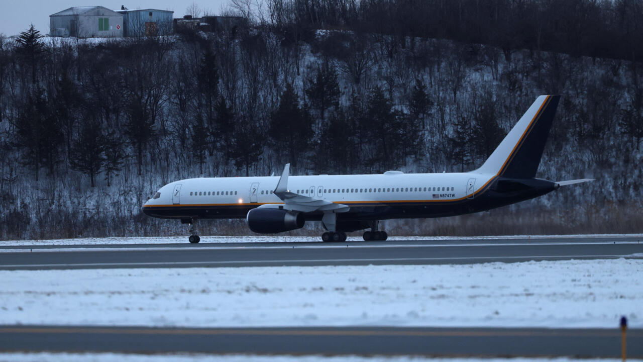 A plane carrying captured Venezuelan President Nicolas Maduro and his wife