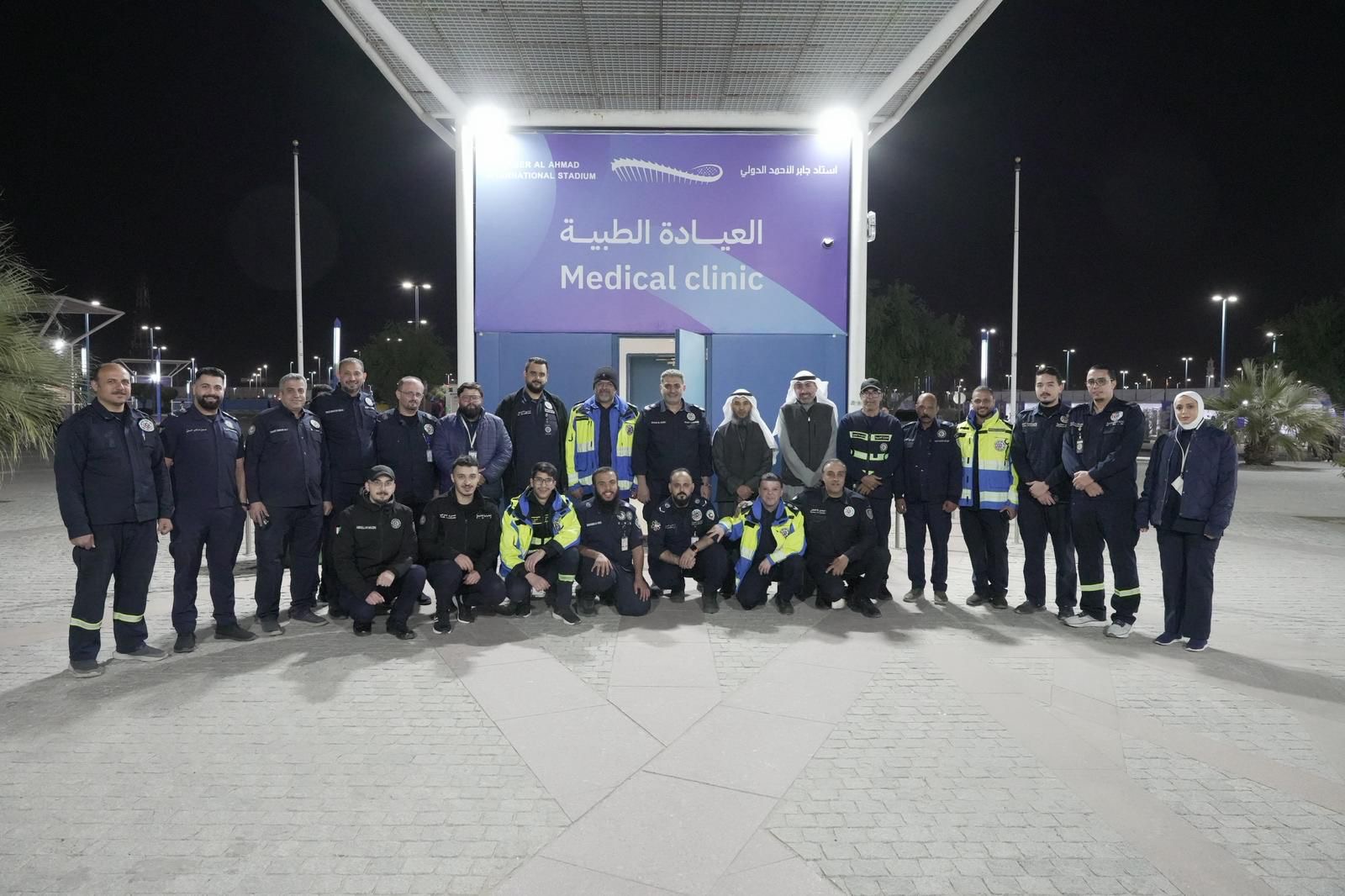 وكيل وزارة الصحة يتفقد جاهزية العيادات والكوادر الطبية في استاد جابر الدولي