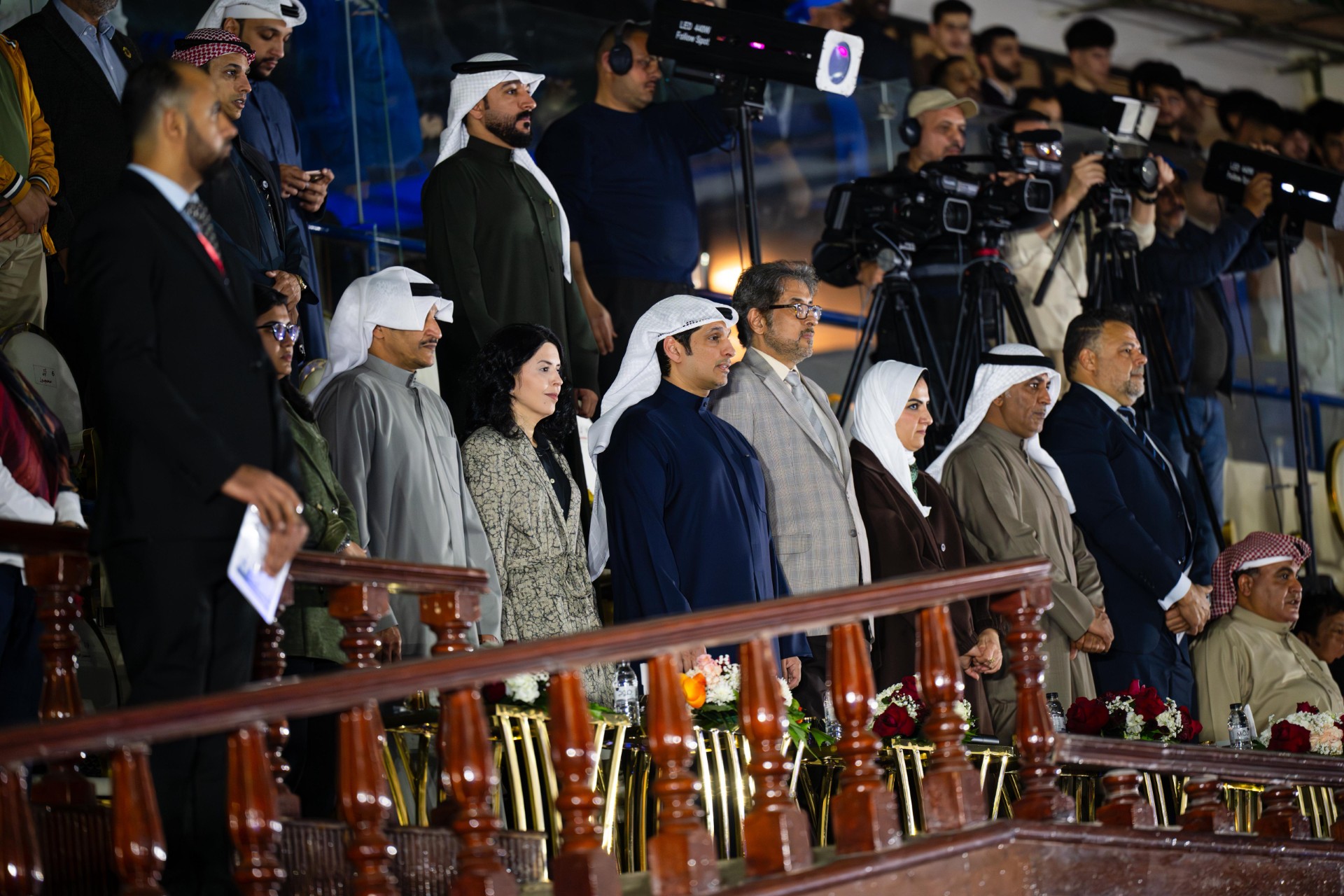 وزير الإعلام والثقافة ووزير الدولة لشؤون الشباب عبد الرحمن المطيري خلال حضوره البطولة العربية الأولى لكرة السلة على الكراسي المتحركة