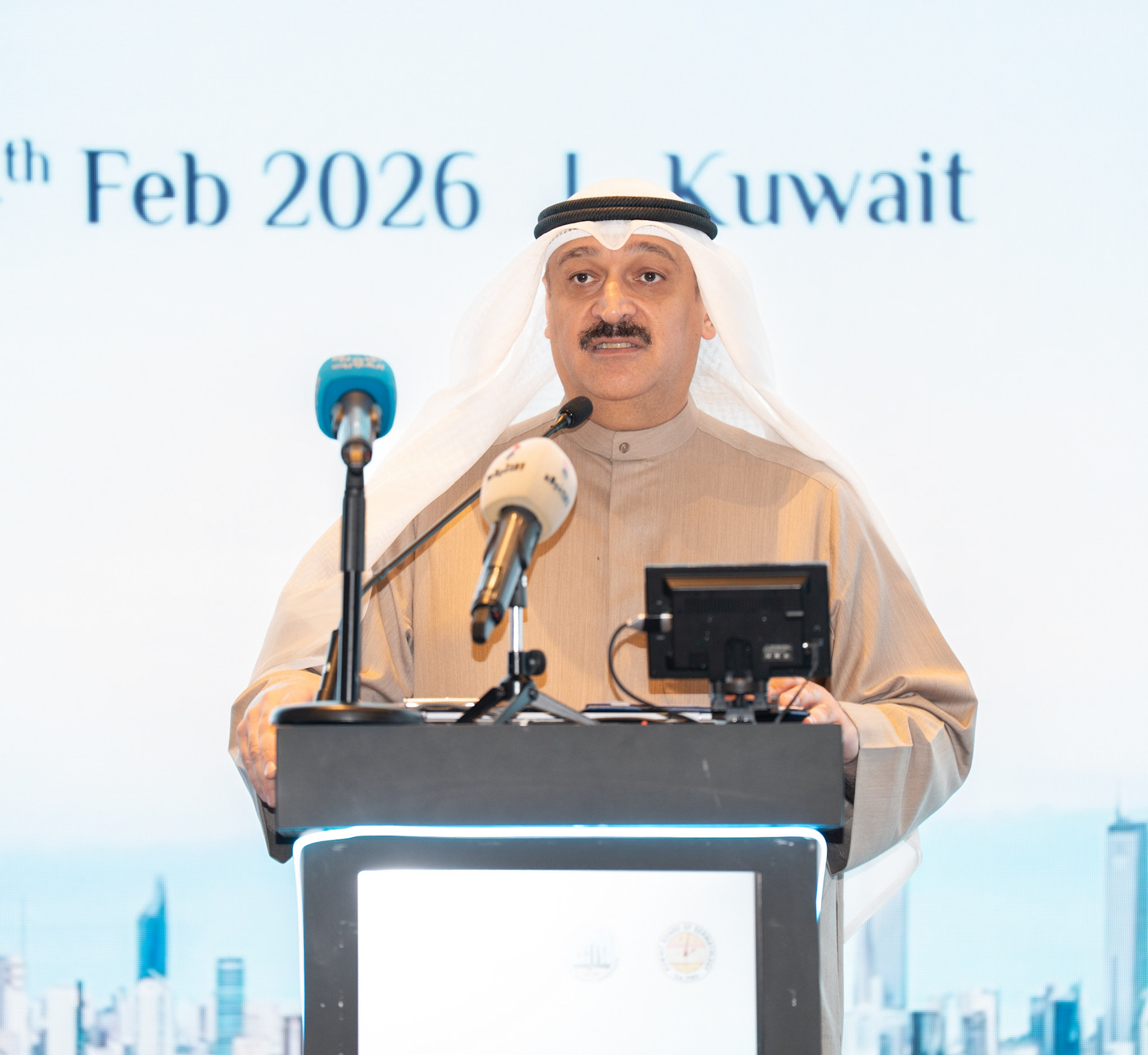 وزير الصحة الدكتور أحمد العوضي في كلمة خلال افتتاح مؤتمر الكويت للأمراض الجلدية والليزر وطب التجميل