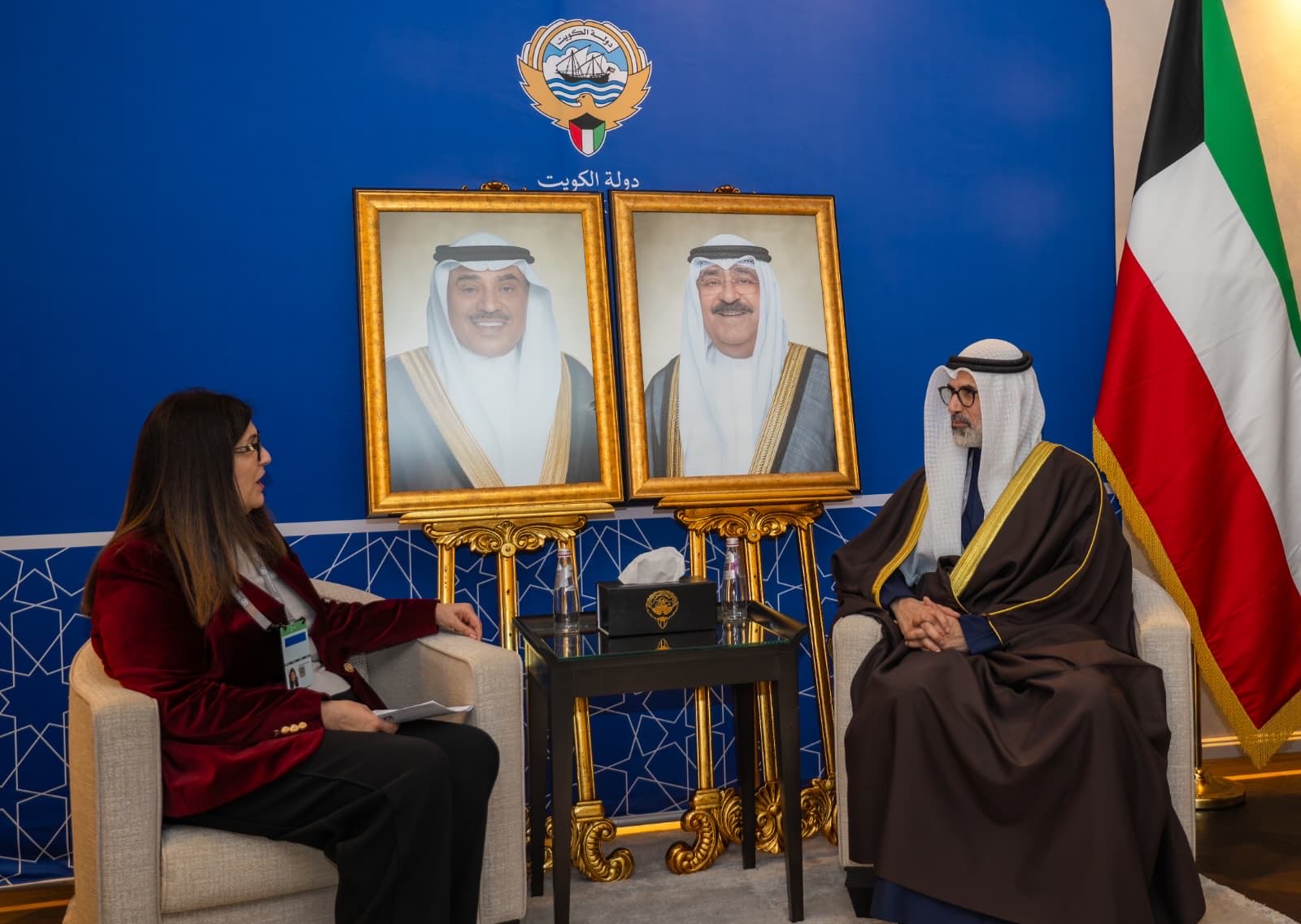 Kuwait's Minister of Foreign Affairs with Palestinian Minister of Foreign Affairs and Expatriates