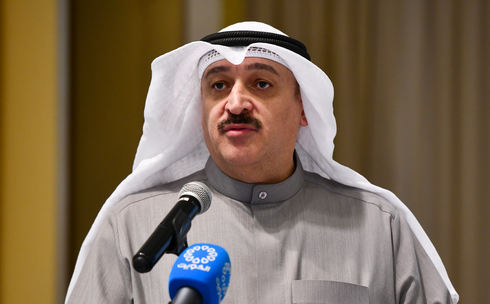 وزير الصحة د. أحمد العوضي يلقي كلمته خلال افتتاح المؤتمر الإقليمي للأورام والمؤتمر الـ13 للاتحاد الخليجي لمكافحة السرطان