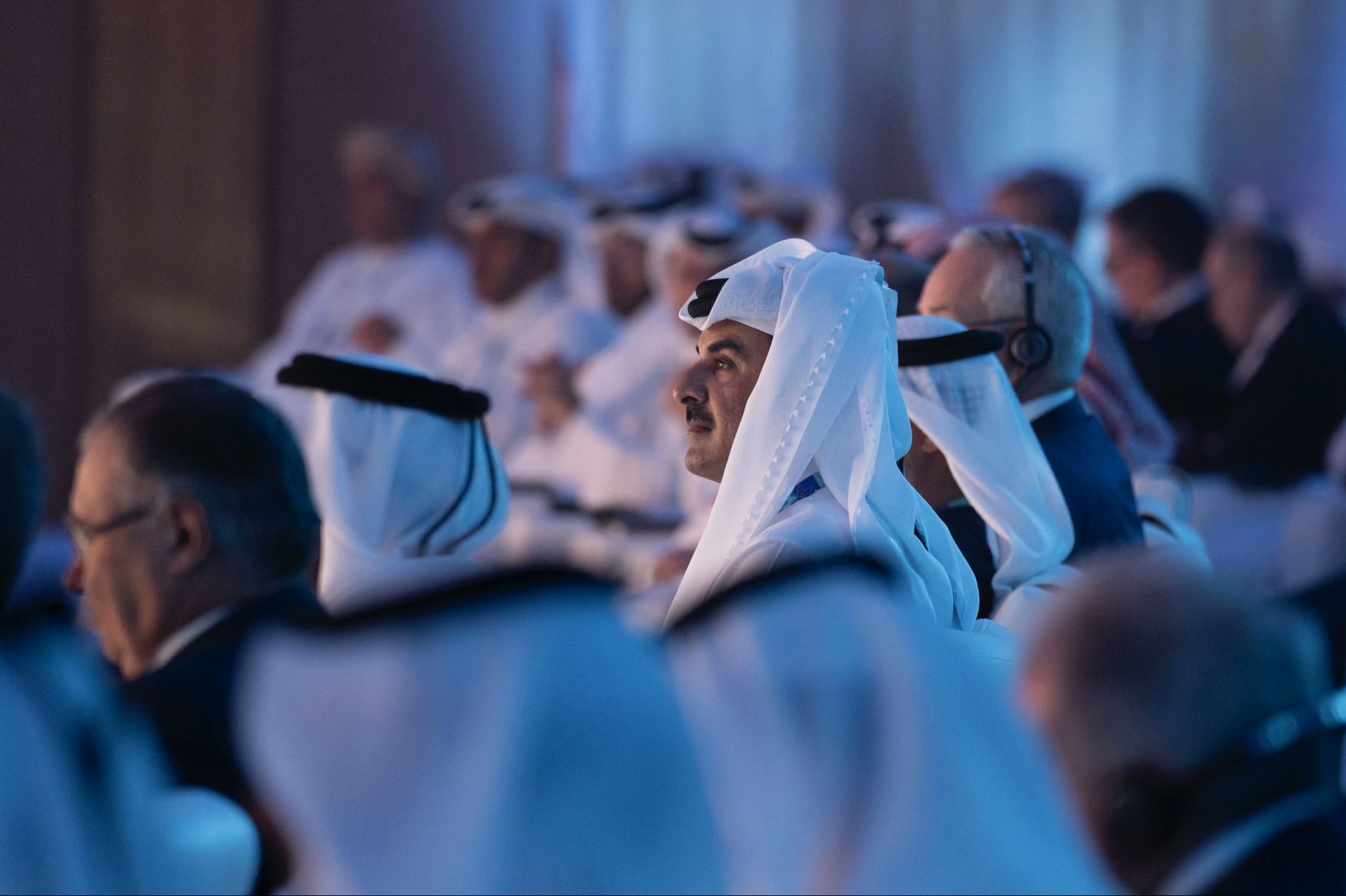 أمير قطر الشيخ تميم بن حمد خلال افتتاح المؤتمر والمعرض ال21 للغاز الطبيعي