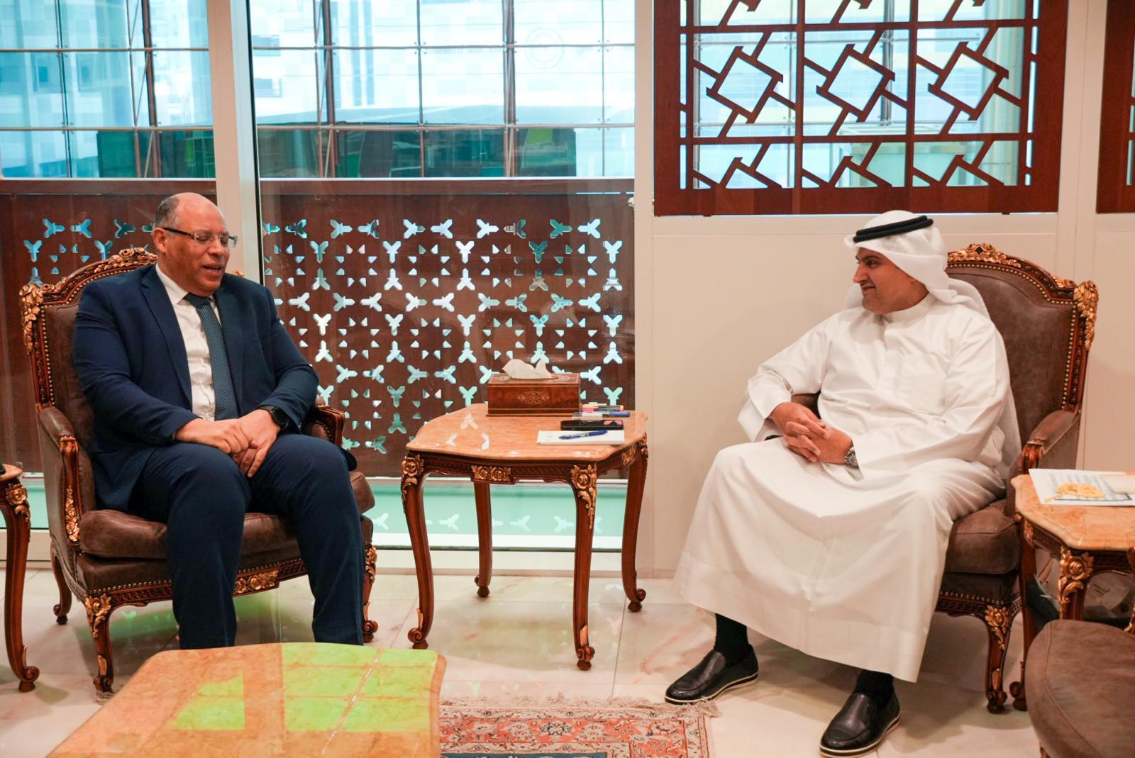 Minister of Justice Nasser Al-Sumait with Egyptian Ambassador Mohammad Abu Al-Wafa