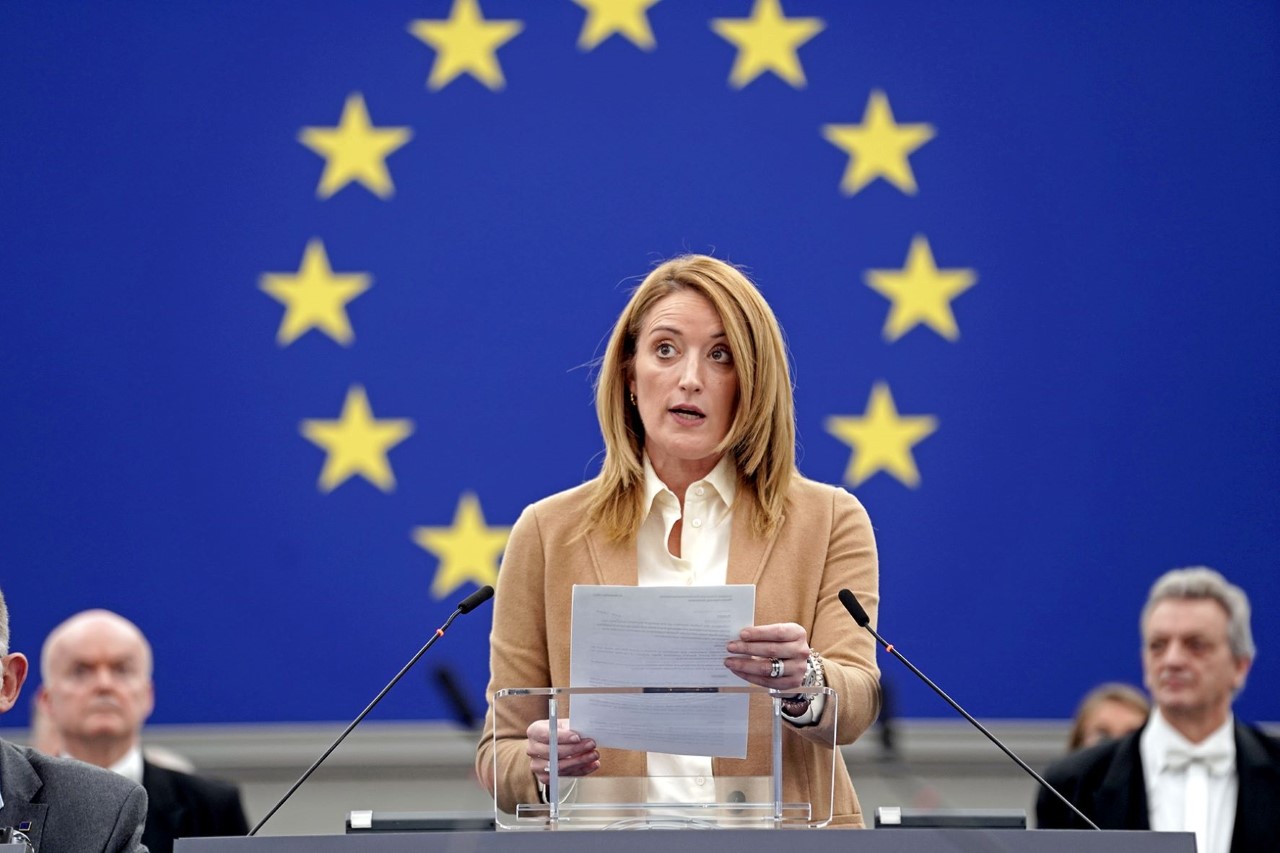 La présidente du Parlement européen, Roberta Metsola