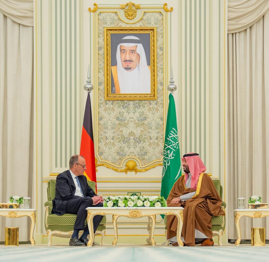 ولي العهد السعودي الأمير محمد بن سلمان مع المستشار الألماني فريدريتش ميرتس