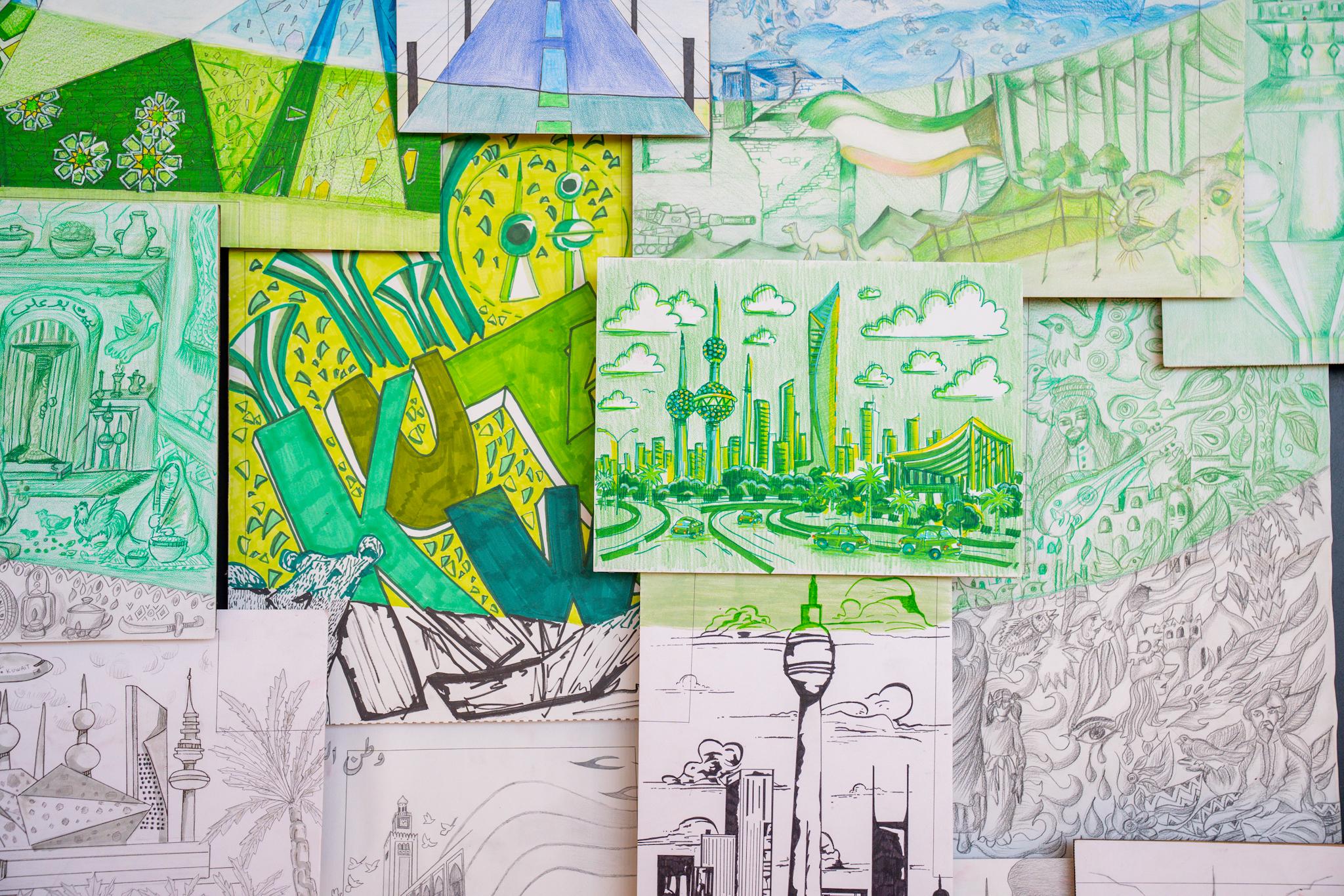 (التربية) تنظم معرض (كلنا عشقناها) بلوحات طلابية تجسد الكويت وهويتها الوطنية