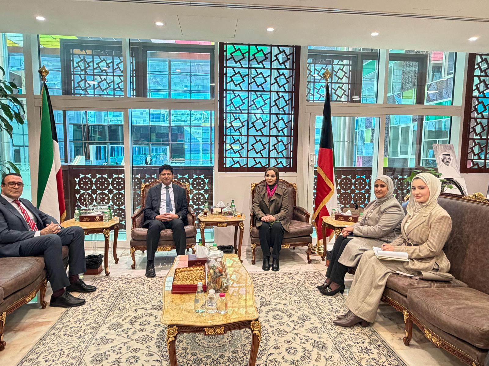 Social Affairs and Family and Childhood Affairs Minister with UK Ambassador to Kuwait