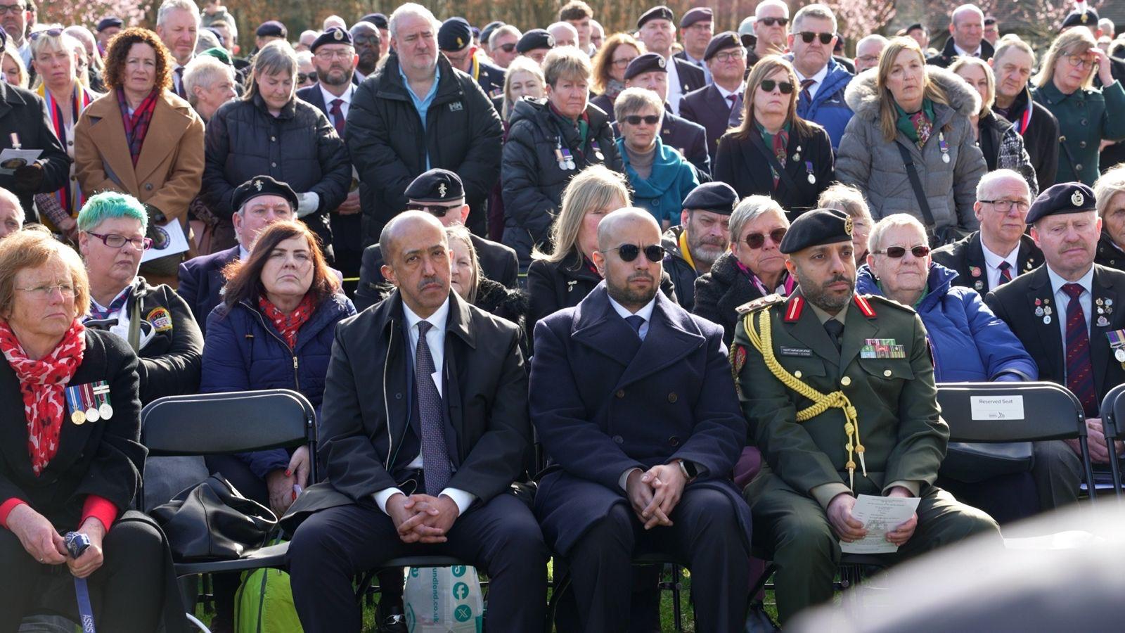 A ceremony in commemorating the 47 British soldiers who lost their lives in "Operation Granby"